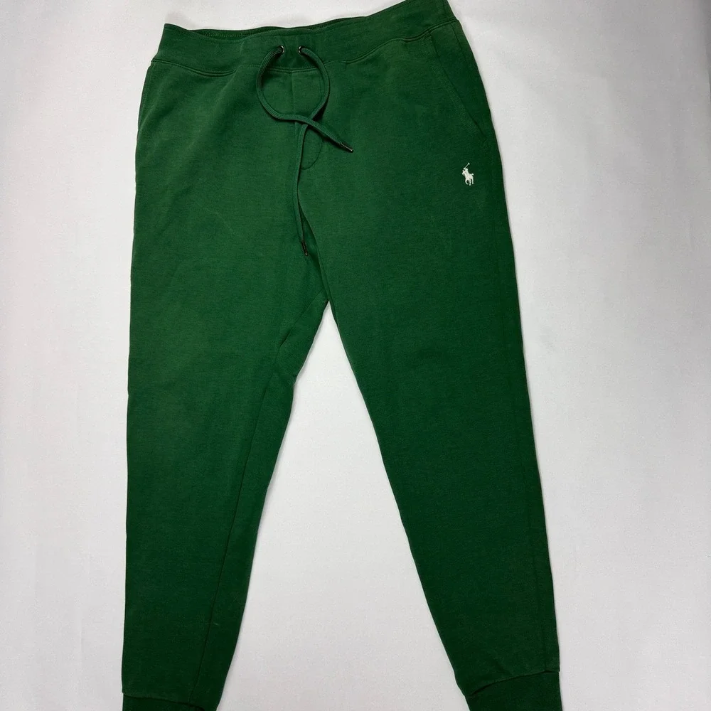 Polo Ralph Lauren Mens Green Jogger Sweatpants Cotton Blend White Pony 32x28 S
